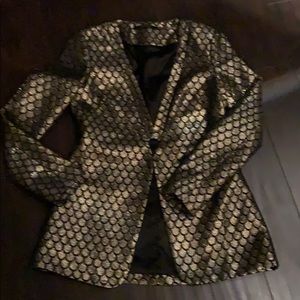 ARK & CO GOLD AND BLACK METALLIC BLAZER